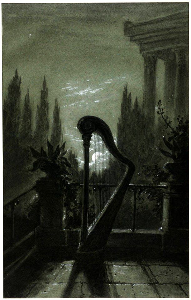 Carl Gustav Carus - Allegorie der Musik (Harfe im Mondschein)