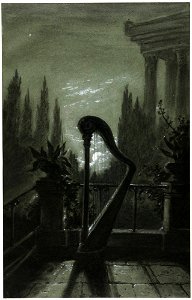 Carl Gustav Carus - Allegorie der Musik (Harfe im Mondschein)