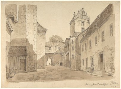 Carl Gustav Carus - Blick auf den Innenhof des Döbener Schlosses