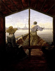 Carl Gustav Carus - A Gondola on the Elbe near Dresden - WGA04519