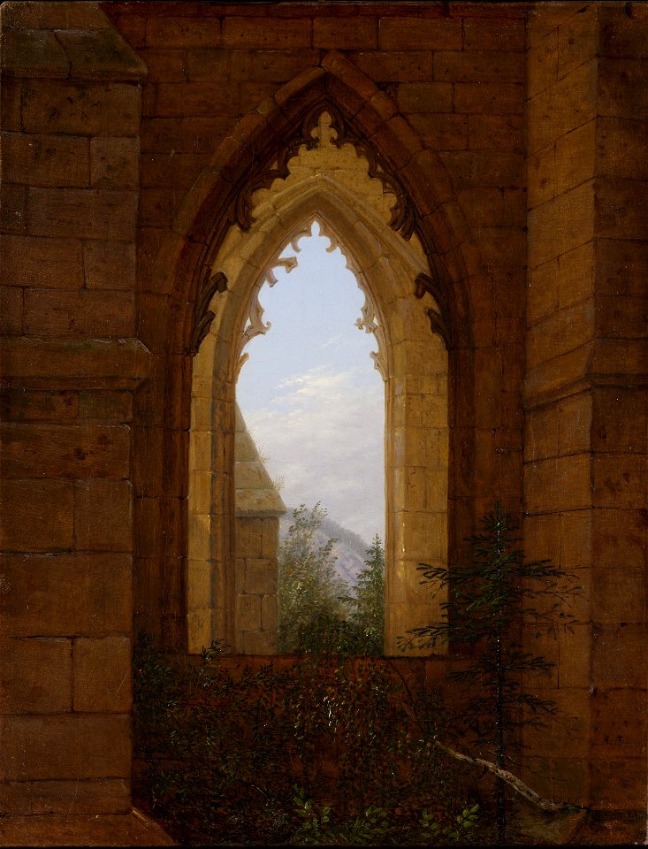 Carl Gustav Carus - Gotisches Fenster in der Ruine des Klosters Oybin