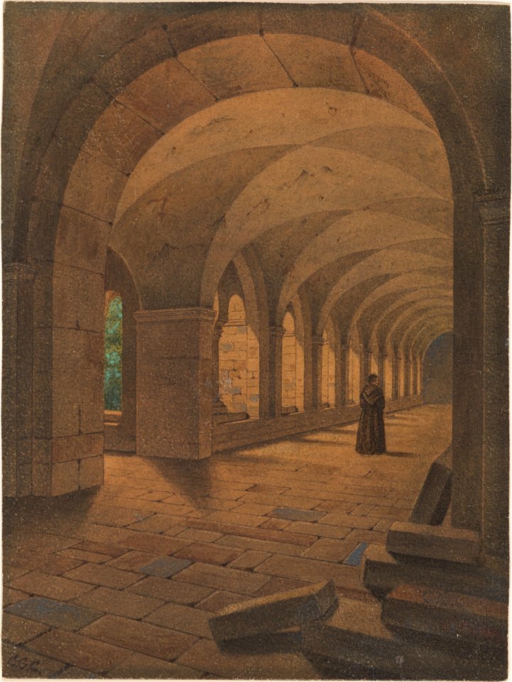 Carl Gustav Carus - Romanischer Kreuzgang (ca. 1828)