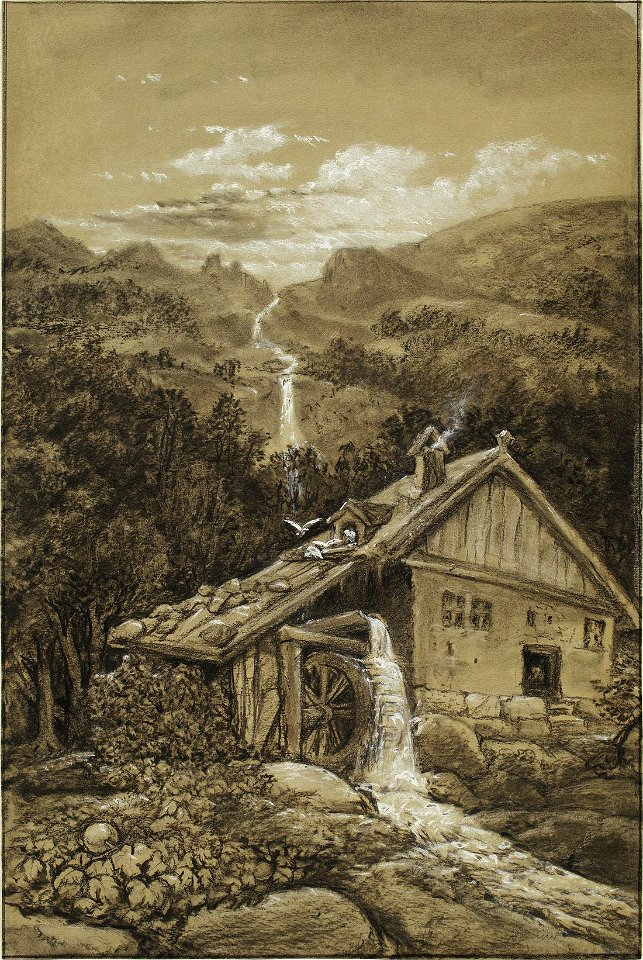 Carl Gustav Carus - Wassermühle am Gebirge