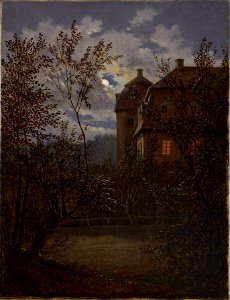 Carl Gustav Carus - Schloss Milkel im Mondschein (1833-1835)