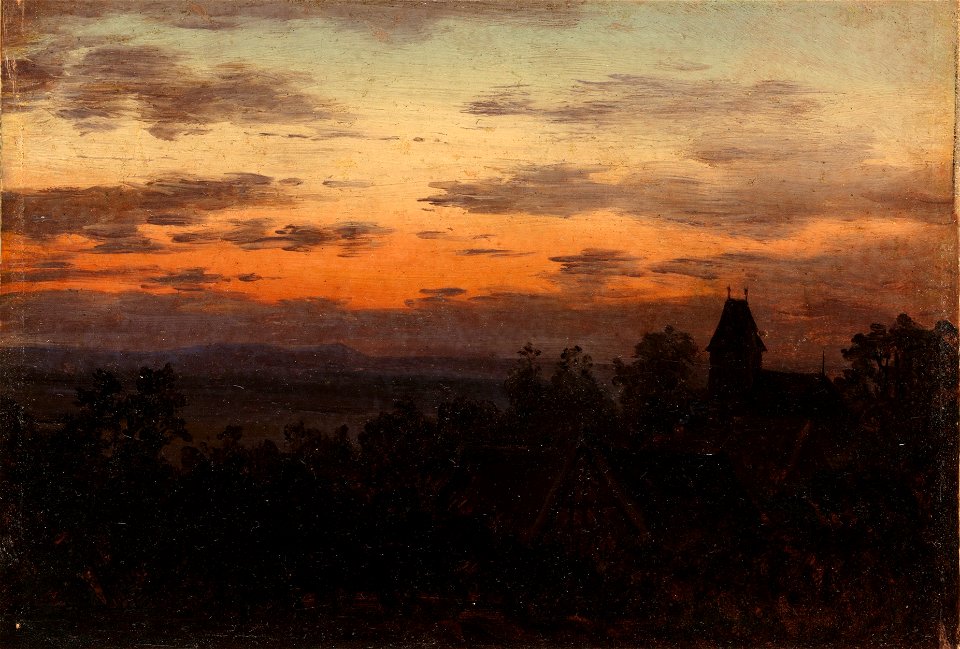 Carl Gustav Carus - Landschaft bei Sonnenuntergang