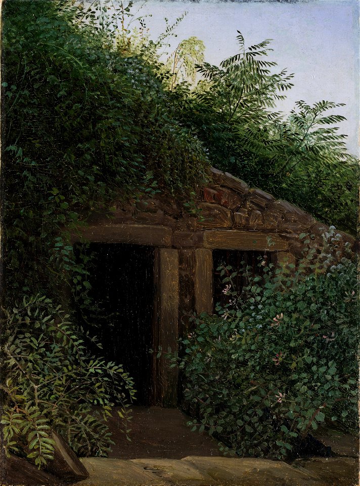 Carl Gustav Carus - Ein überwucherter Stolleneingang