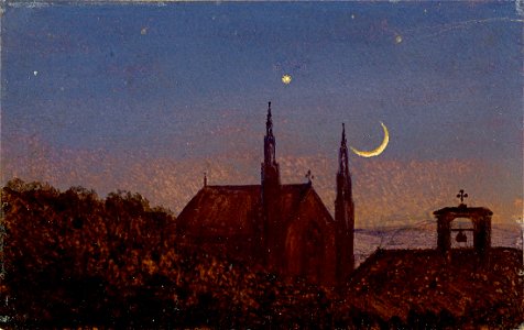 Carl Gustav Carus - Gotische Kirche bei Mondenschein (ca. 1840)