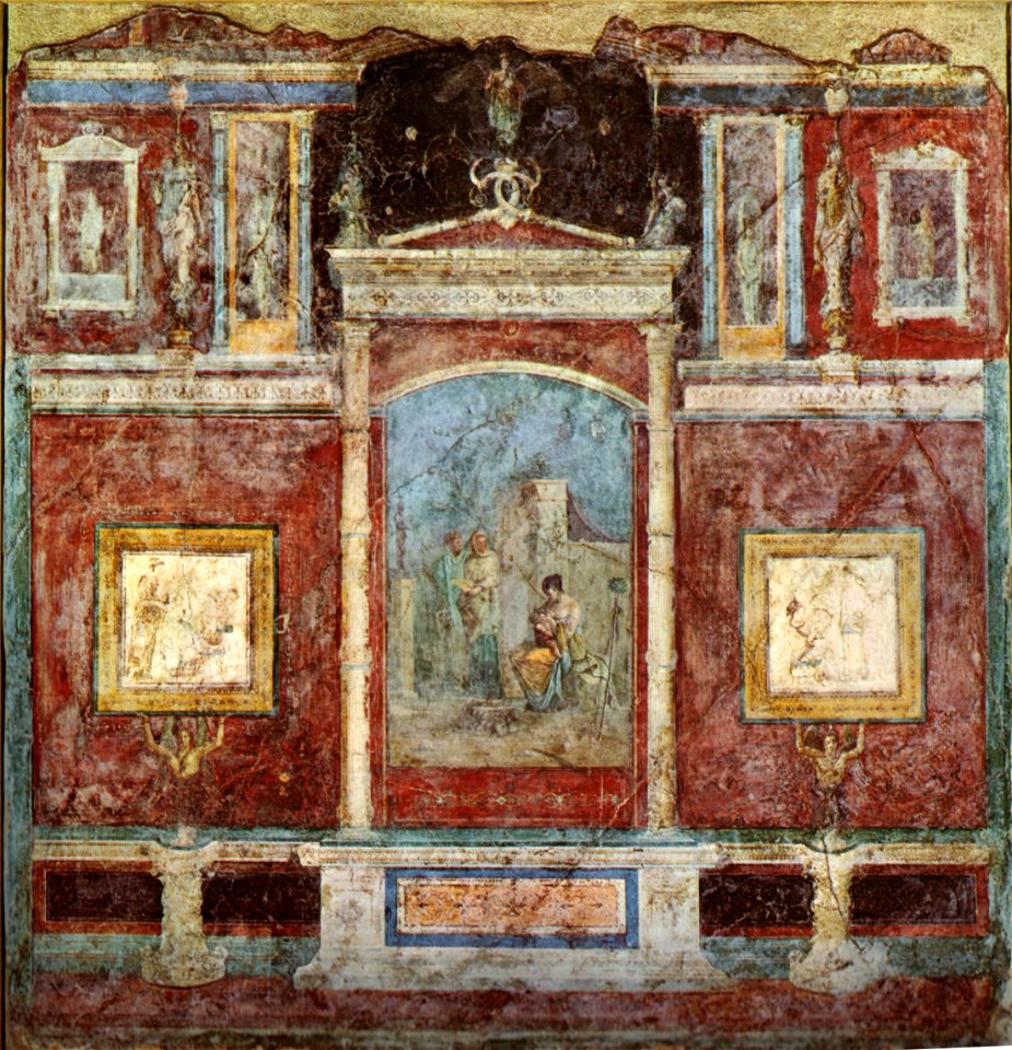 Casa della farnesina, parete del cubicolo B, 30-20 a.c