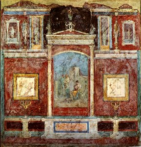 Casa della farnesina, parete del cubicolo B, 30-20 a.c
