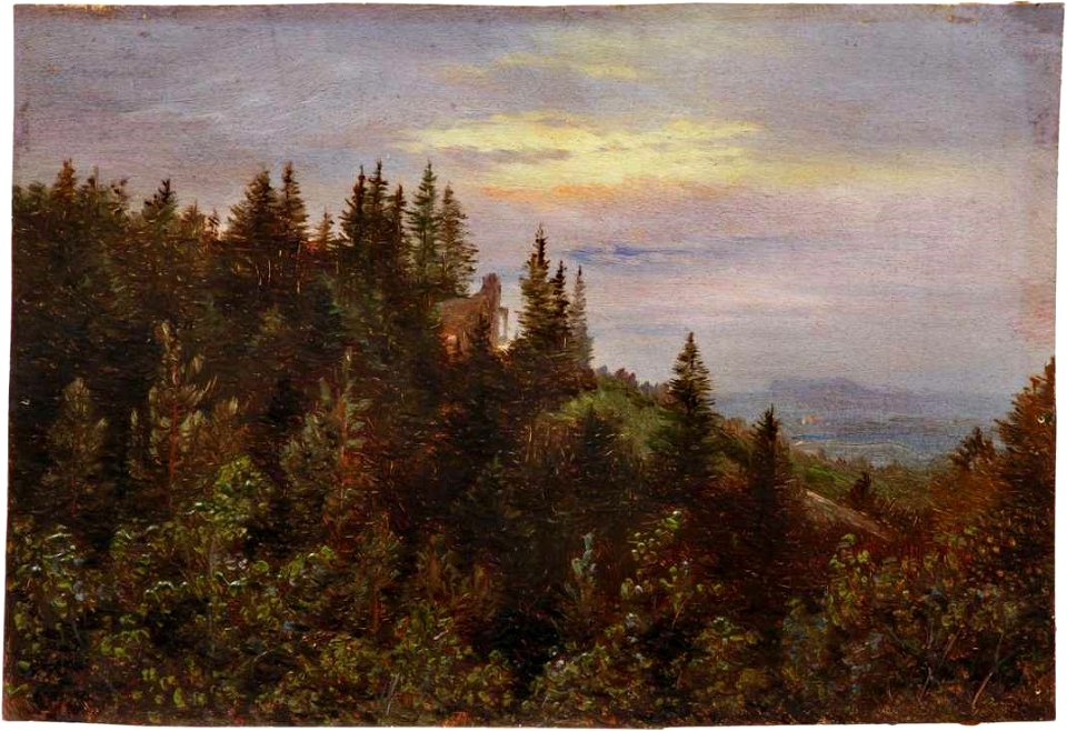 Carl Gustav Carus - Pillnitzer Landschaft mit Ruine (ca.1835)