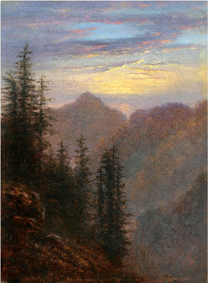 Carl Gustav Carus - Abendliche Mittelgebirgslandschaft