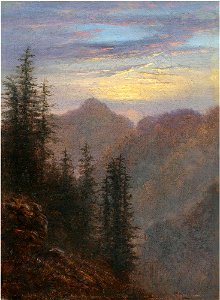 Carl Gustav Carus - Abendliche Mittelgebirgslandschaft
