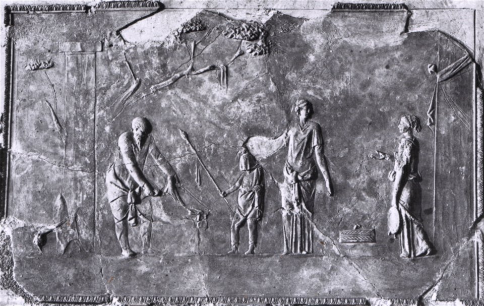 Casa della farnesina, stucco con scena di iniziazione dionisiaca, cubicolo D