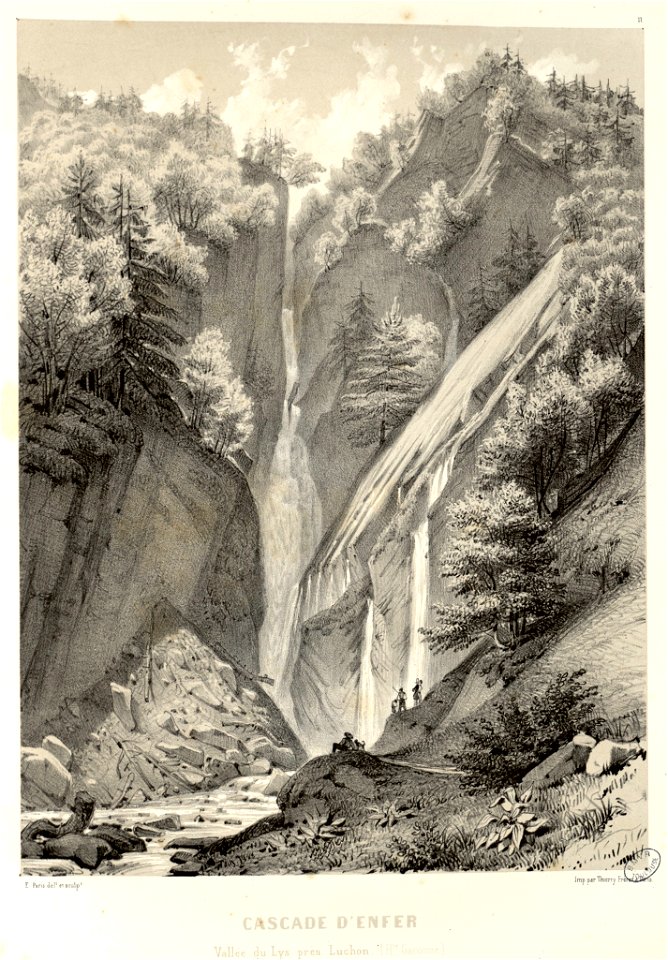 Cascade d'Enfer - Vallée du Lys près Luchon (Haute Garonne) - Fonds Ancely - B315556101 A PARIS 1 017
