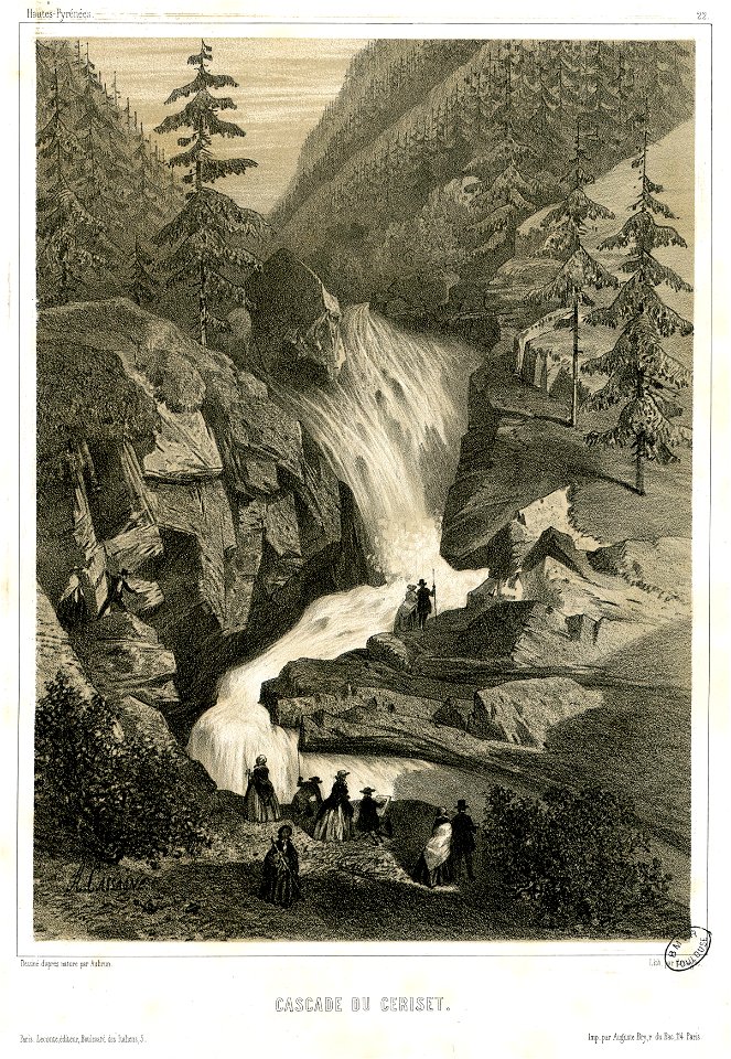Cascade du Ceriset (Hautes-Pyrénées, 22) - Fonds Ancely - B315556101 A AUBRUN 1 013