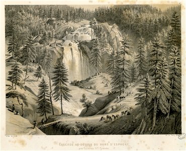 Cascade au-dessus du Pont d'Espagne près Cauterets (Hautes-Pyrénées) - Fonds Ancely - B315556101 A PARIS 1 047