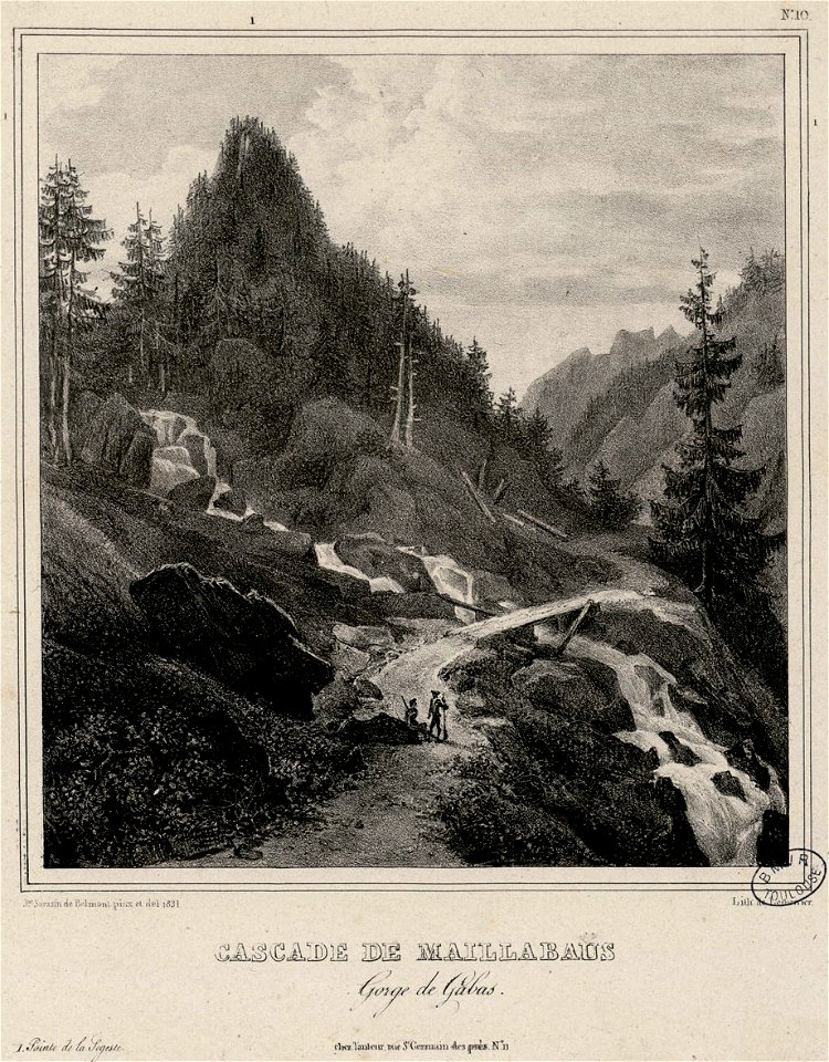 Cascade de Maillabaus. Gorge de Gabas - Fonds Ancely - B315556101 A SARAZINDEBELMONT 025