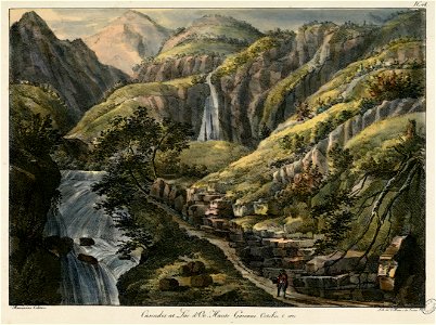 Cascades du Lac d'Oô, Haute-Garonne. 6 octobre 1821 Cascades at Lac d'Oo, Haute Garonne. October 6 1821 (n°48) - Fonds Ancely - B315556101 A COLSTON 025