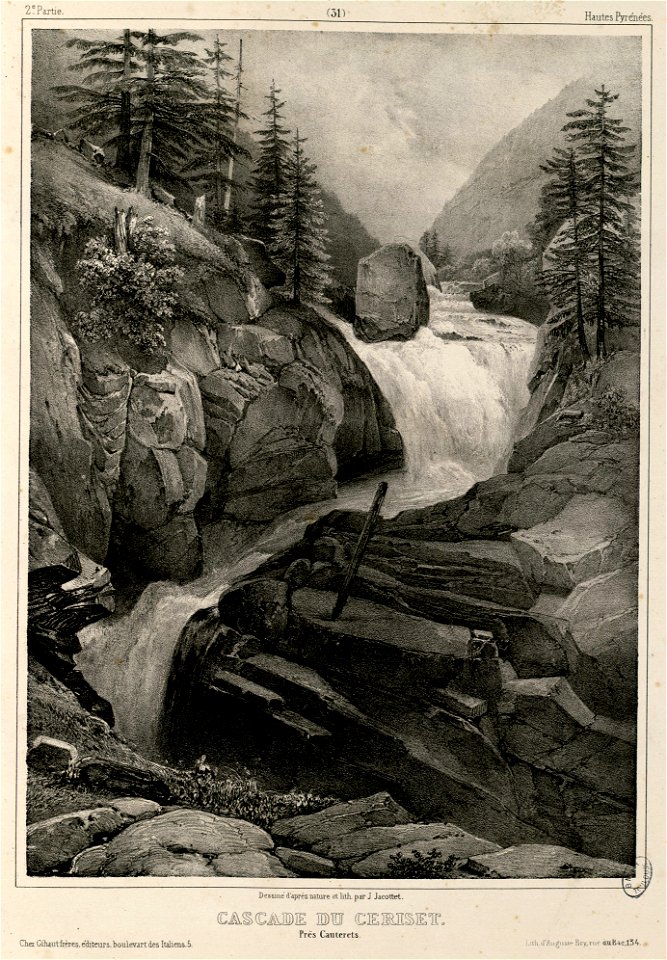 Cascade du Ceriset près de Cauterets (Hautes Pyrénées) - Fonds Ancely - B315556101 A JACOTTET 2 034