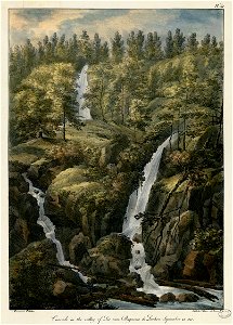 Cascade dans la vallée du Lys près de Bagnères-de-Luchon. 28 septembre 1821 Cascade in the valley of Lis near Bagneres de Luchon. September 28 1821 (n°41) - Fonds Ancely - B315556101 A COLSTON 018