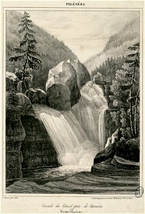 Cascade du Cerizet près de Cauterets (Hautes Pyrénées) - 1828 - Fonds Ancely - B315556101 A GELIBERT 1 027
