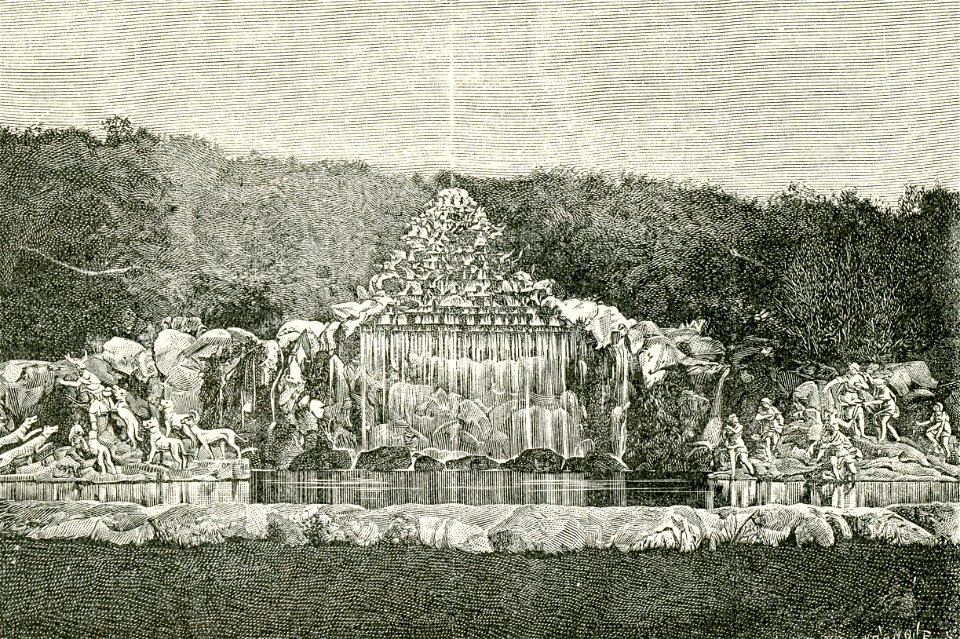 Caserta cascata d’acqua nel giardino reale b