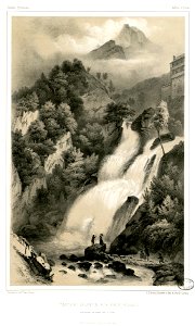 Cascade Valentin, aux Eaux-Bonnes (parcourant 62 mètres dans sa chute) (Basses-Pyrénée-Vallée d'Ossau) - Fonds Ancely - B315556101 A GORSE 9 009