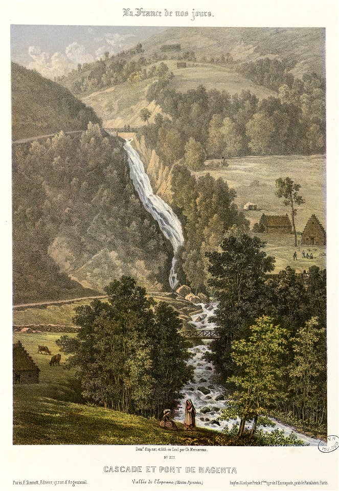 Cascade et Pont de Magenta, Vallée de l'Esponne (Hautes Pyrénées) - Fonds Ancely - B315556101 A MERCEREAU 7 009