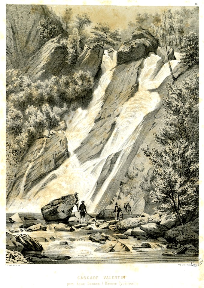 Cascade Valentin près Eaux Bonnes (Basses-Pyrénées) - Fonds Ancely - B315556101 A PARIS 1 051