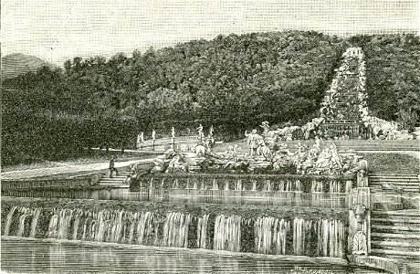 Caserta cascata d’acqua nel giardino reale (Brend'amour 1898)