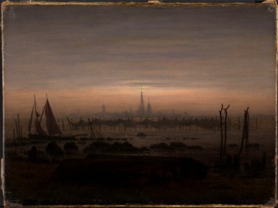 Caspar David Friedrich - Greifswald in Moonlight - NG.M.00387 - National Museum of Art, Architecture and Design