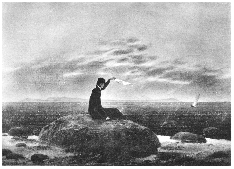 Caspar David Friedrich Dame am Meeresstrand