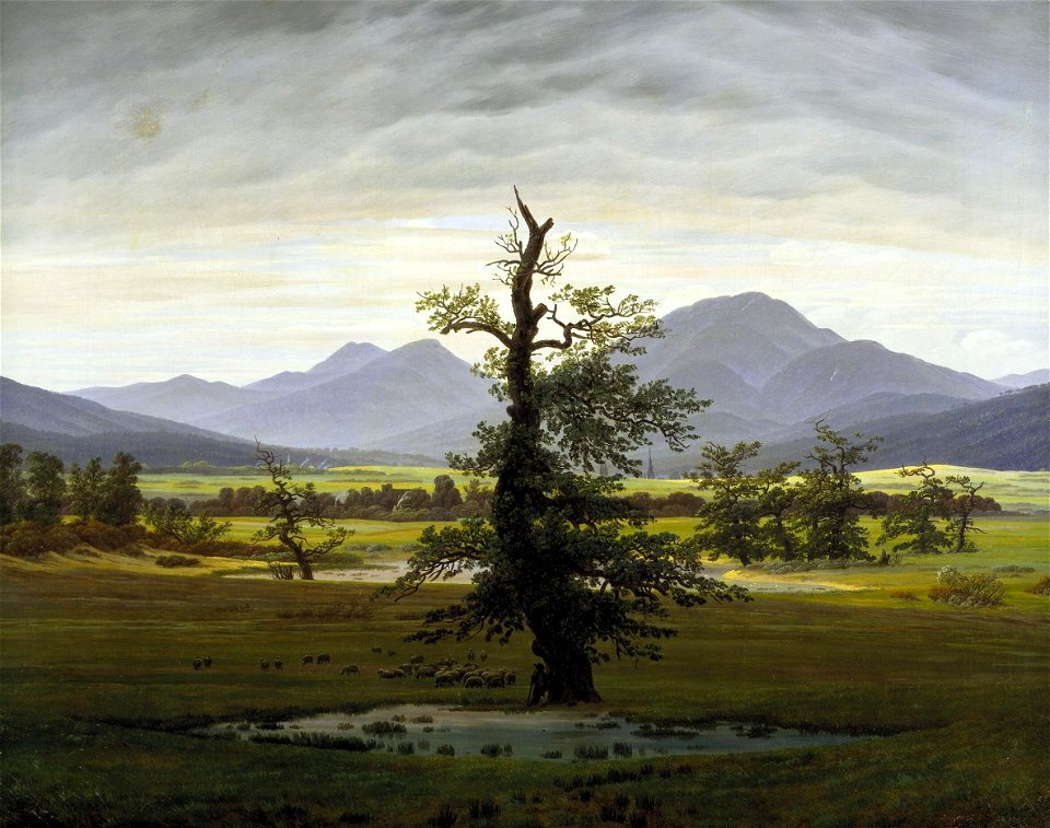 Caspar David Friedrich Village landscape in morning light