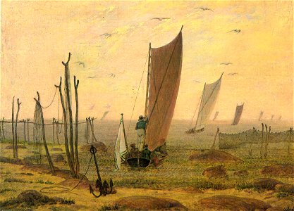 Caspar David Friedrich - Morgen (Ausfahrt der Boote)