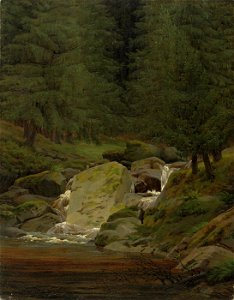 Caspar David Friedrich - Tannen am Wasserfall