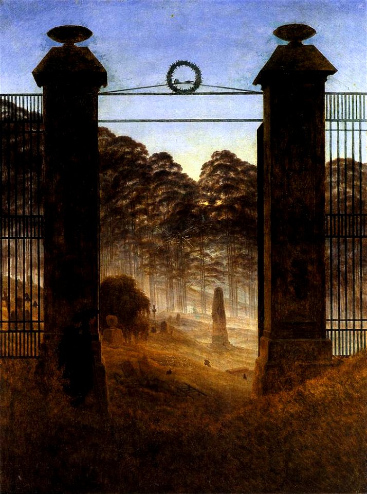 Caspar David Friedrich - The Cemetery Entrance - WGA08275