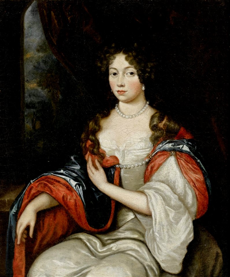 Caspar Netscher (volgeling van) - Portret van een dame, waarschijnlijk Madame Manzini