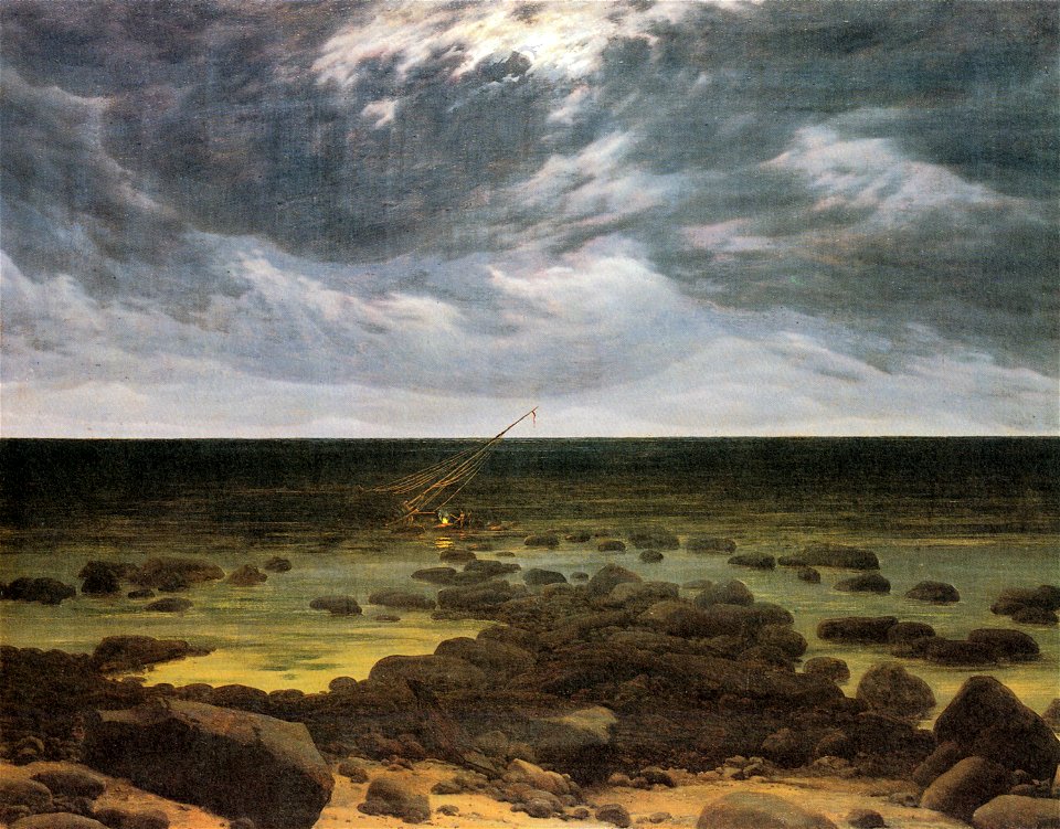 Caspar David Friedrich - Meeresküste bei Mondschein
