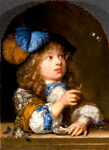 Caspar Netscher - Bellenblazende jongen - L120 - Mauritshuis