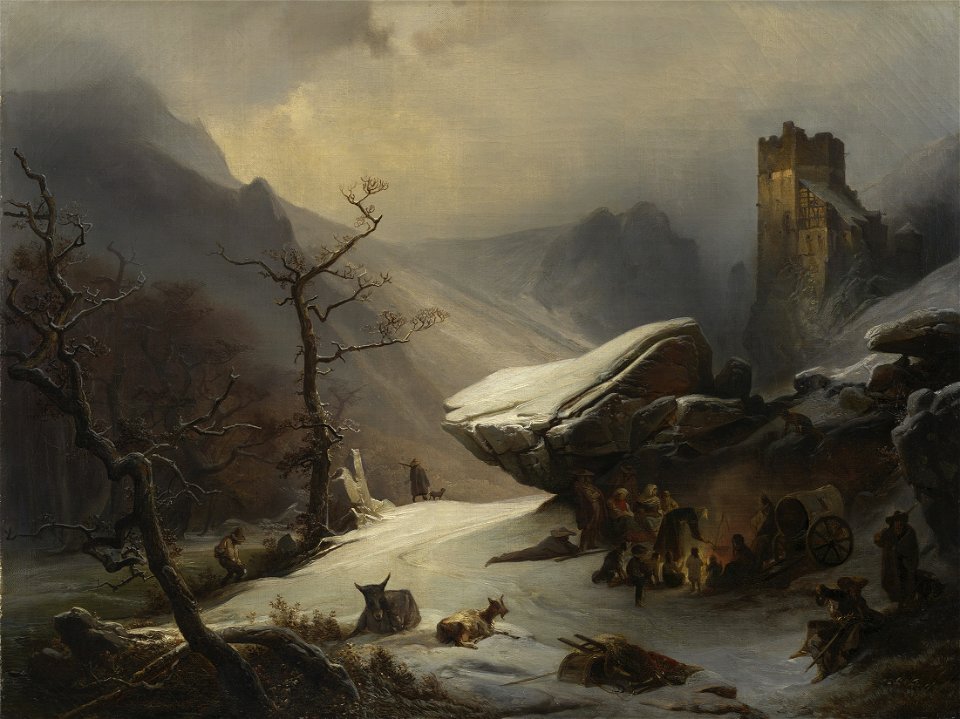 Caspar Johan Nepmuk Scheuren (1810-87) - A Winter Scene - RCIN 403701 - Royal Collection