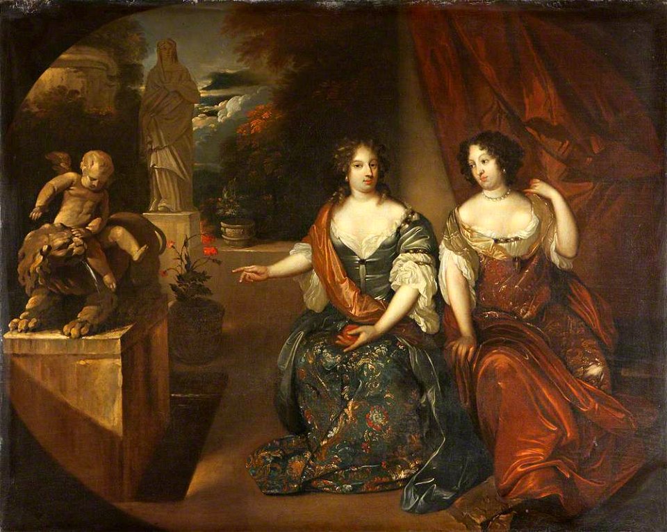 Caspar Netscher (1639-1684) (after) - Princesses Albertina Agnes (1634–1696), and Henrietta Catherine (1637–1708), of Orange-Nassau - 1151308 - National Trust