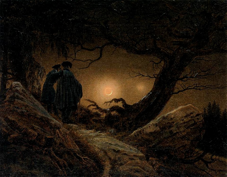 Caspar David Friedrich - Two Men Contemplating the Moon - WGA08256