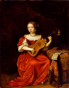 Caspar Netscher - Jonge vrouw die gitaar speelt - P214 - The Wallace Collection