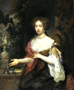Caspar Netscher - Portret van Maria Timmers