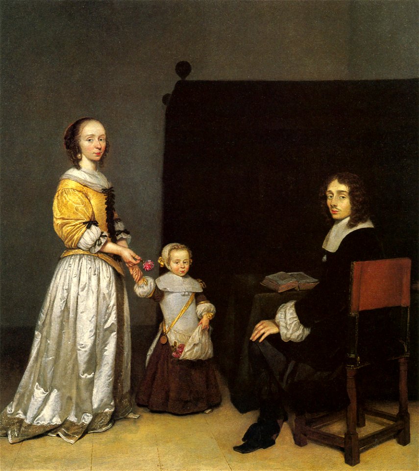 Caspar Netscher - Portrait of a Family in an Interior