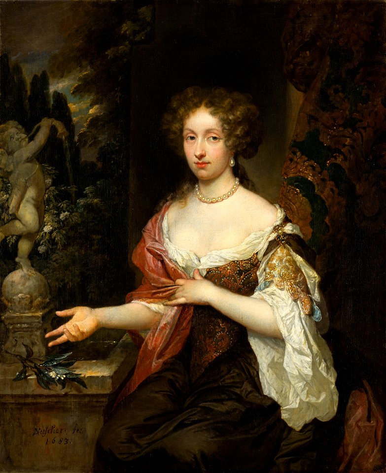 Caspar Netscher - Portrait of Maria Timmers (1658-1753) - 127 - Mauritshuis