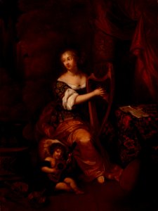 Caspar Netscher – autor predlohy - Madam de Montespan hrajúca na harfe - O 498 - Slovak National Gallery