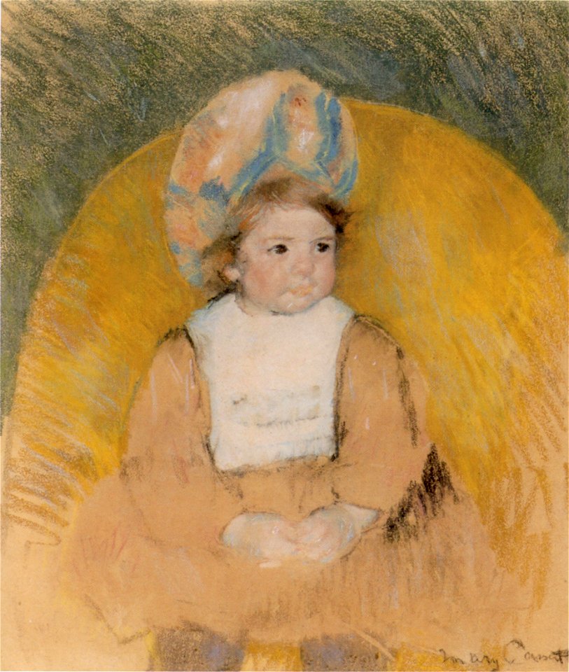 Mary Cassatt - 'Young Girl Seated in a Yellow Armchair', pastel on paper, c. 1902, Honolulu Academy of Arts