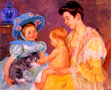 Cassatt Mary Children Playing with a Cat 1908