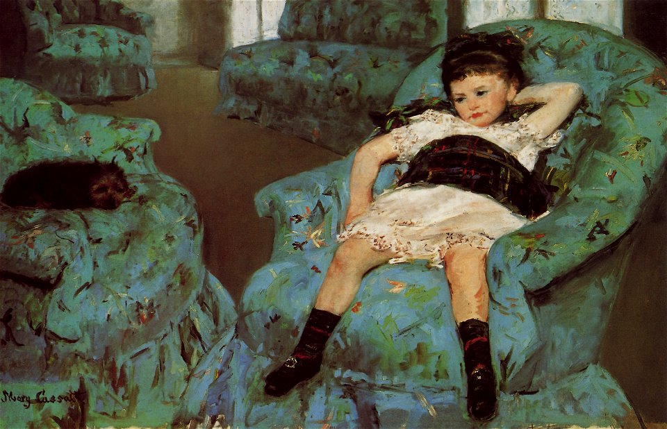 Cassatt Mary Little Girl in a blue armchair Sun Unedited 1878